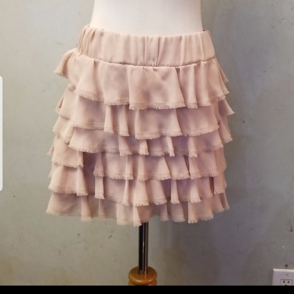 Zara ruffled skirt pail pink size S (162) - Picture 1 of 4